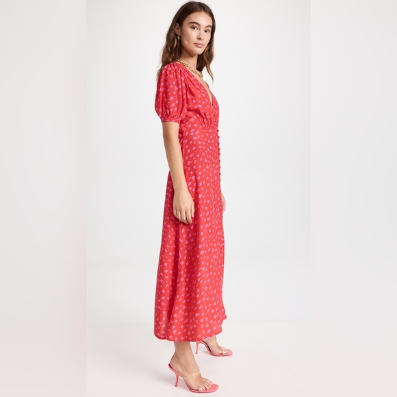 FAITHFULL THE BRAND Bellavista Midi Dress Sunset Floral Print - Picture 12 of 13
